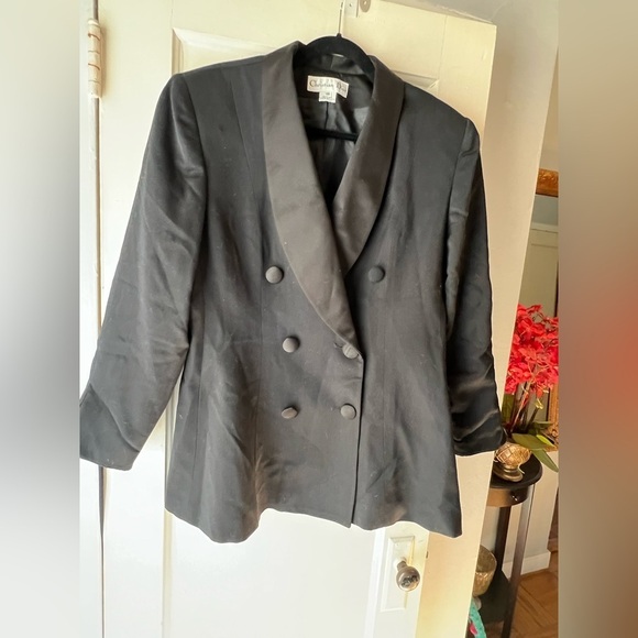 Vintage Christian Dior Tuxedo Blazer Double Breasted 16 - Picture 1 of 9